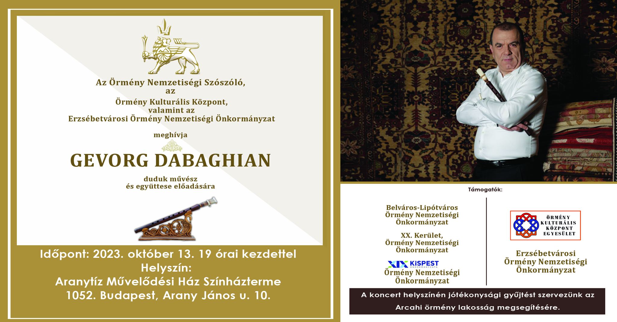 Gevorg Dabaghian és együttese – Koncert és jótékonysági est.